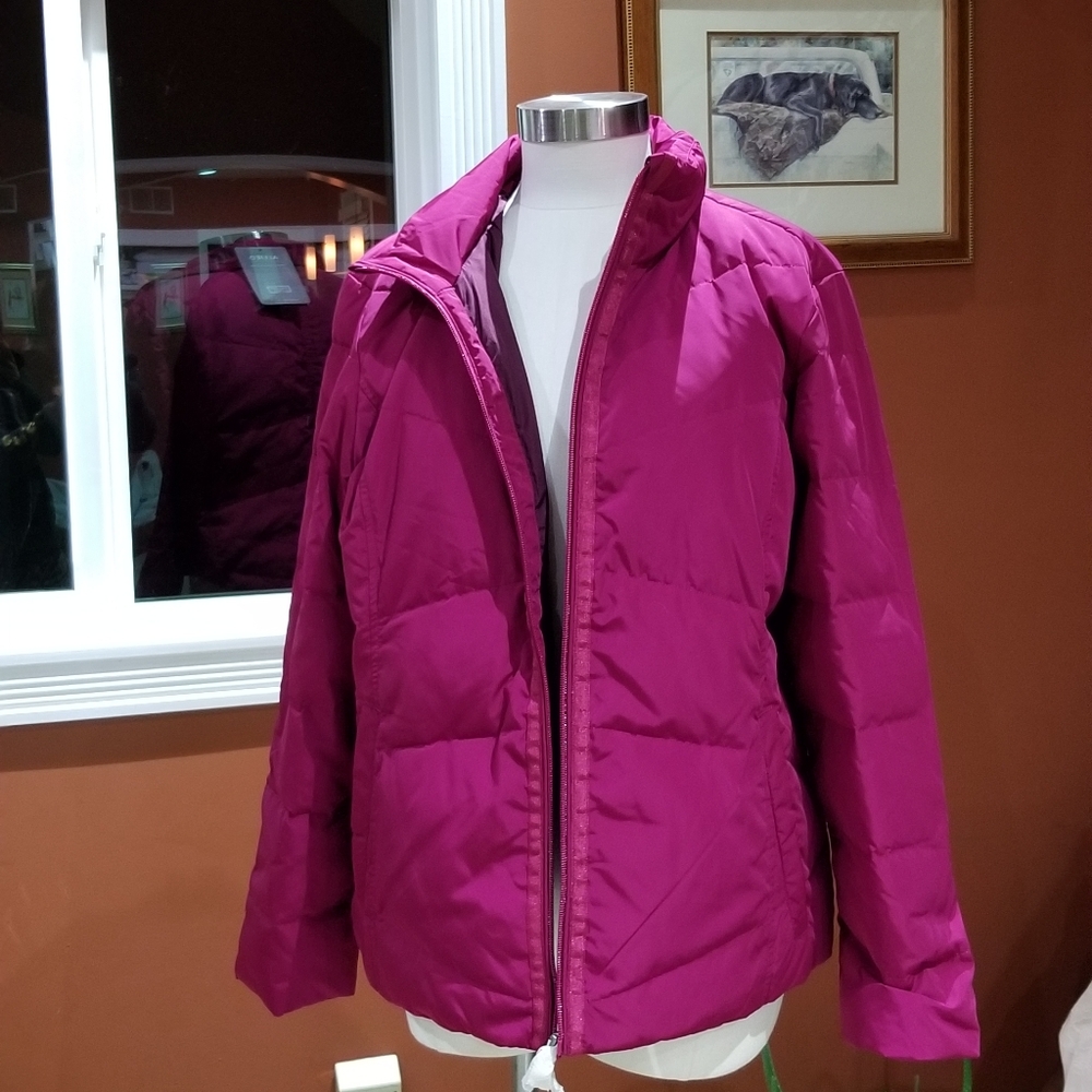 Lands End hot pink down winter coat